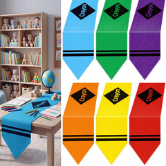 hahafelt crayon table runners six piece set 72x13 inches