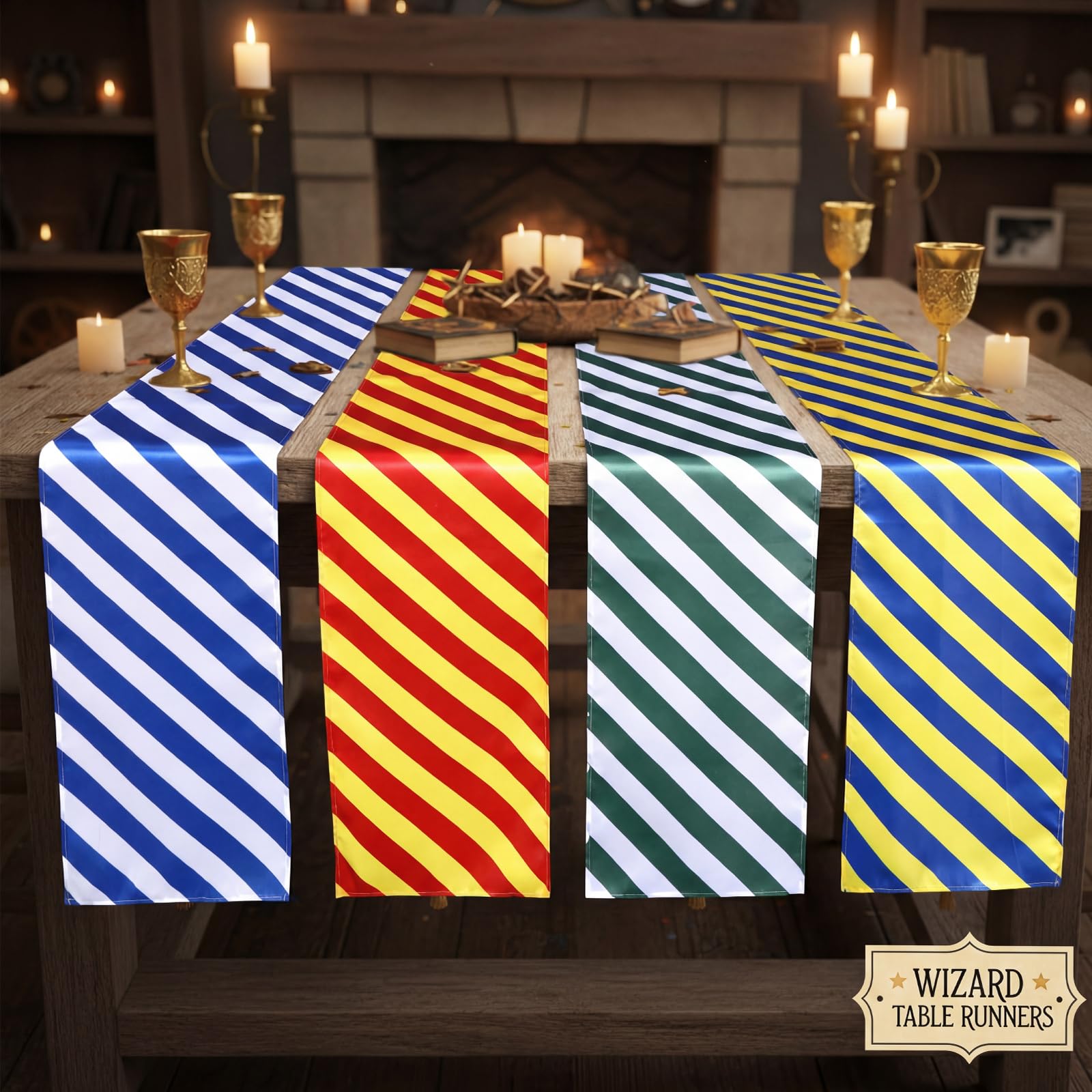 Hahafelt striped table runner decor for birthday or holidays
