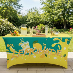 Spandex lemon tablecloth waterproof and stain resistant