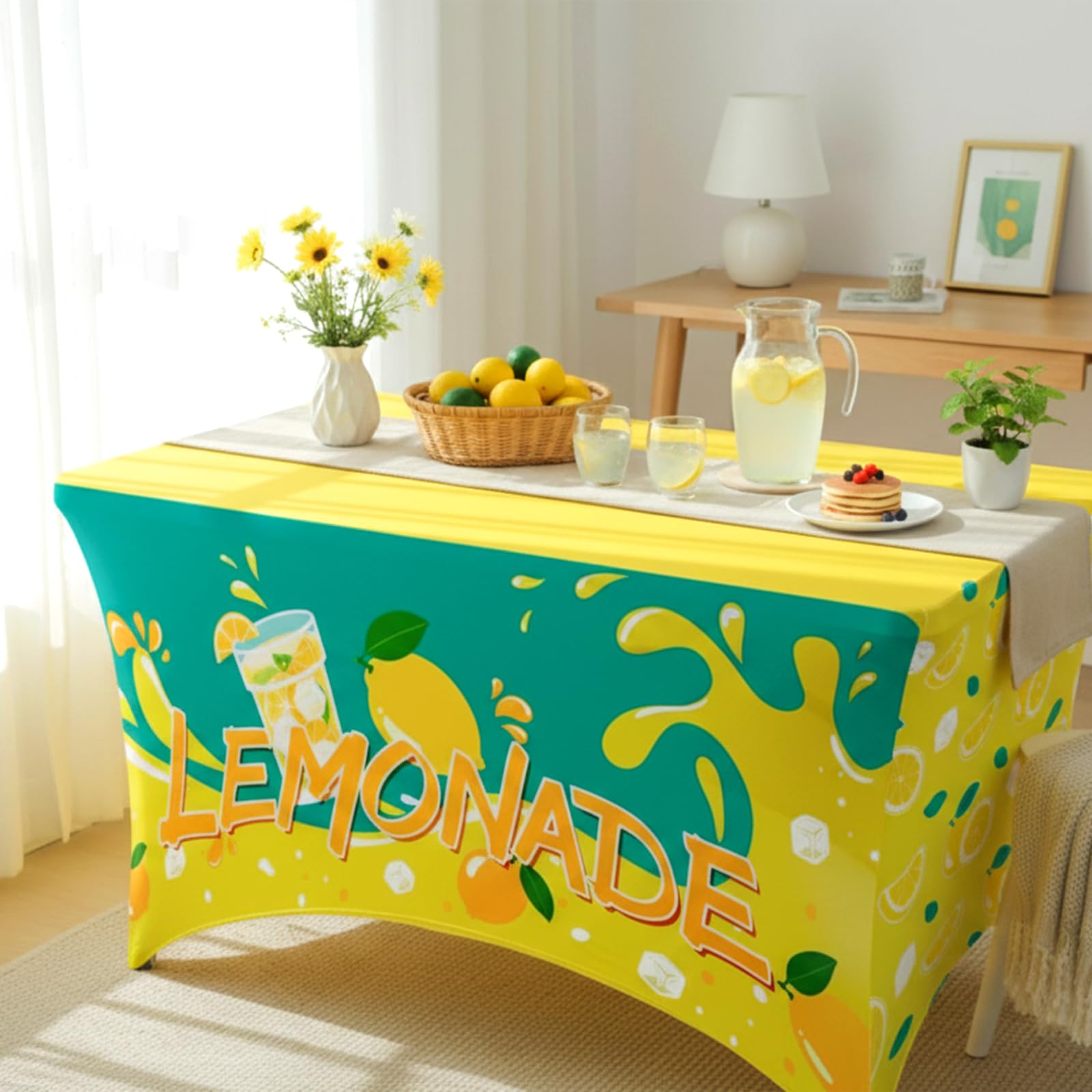 Pack of three lemon tablecloths for dining and backyard