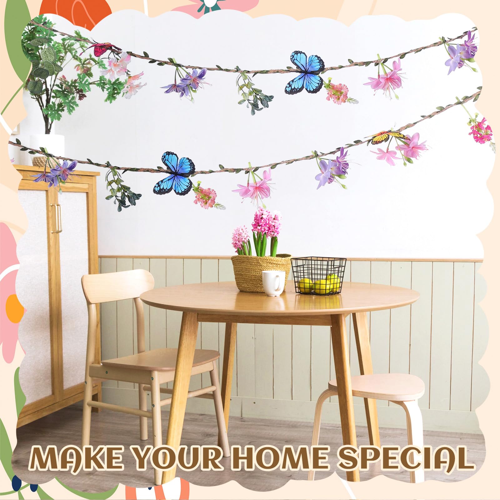 Hahafelt decorative spring garland banner for mantel arch wall decor
