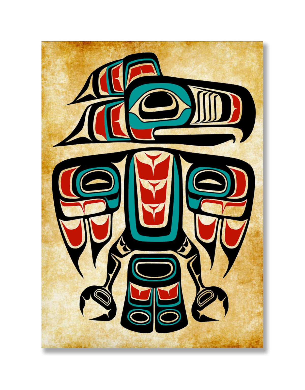Haida Tlingit Raven Totem Native American Canvas Wall Art Print