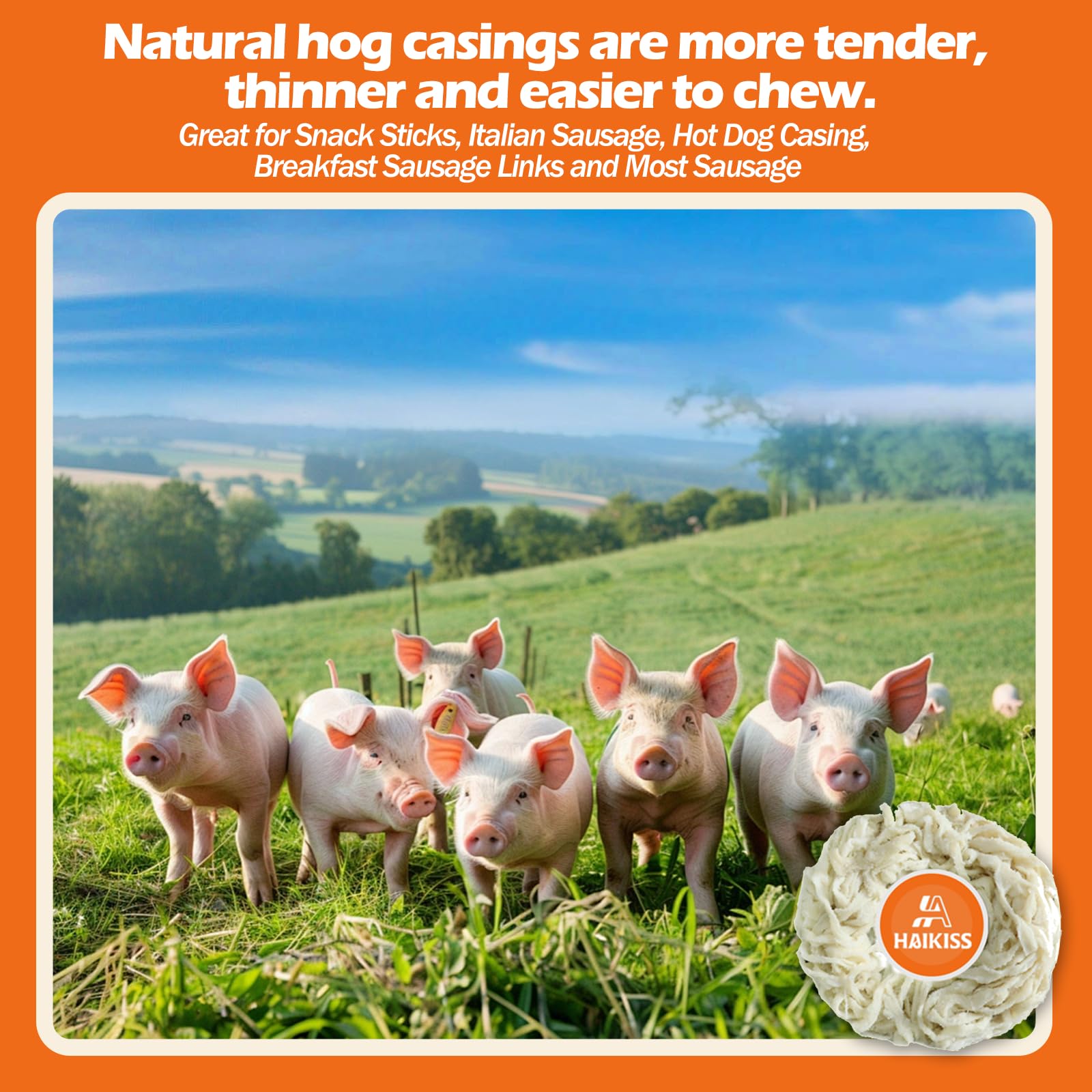 Naturally dried edible sausage casing for home use