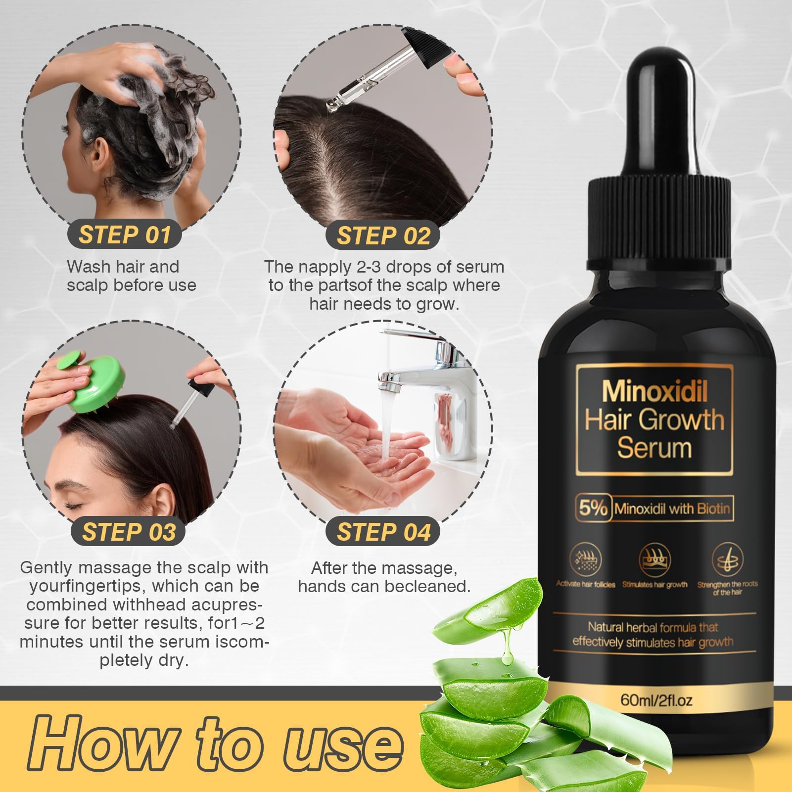 Thicker fuller hair with minoxidil biotin