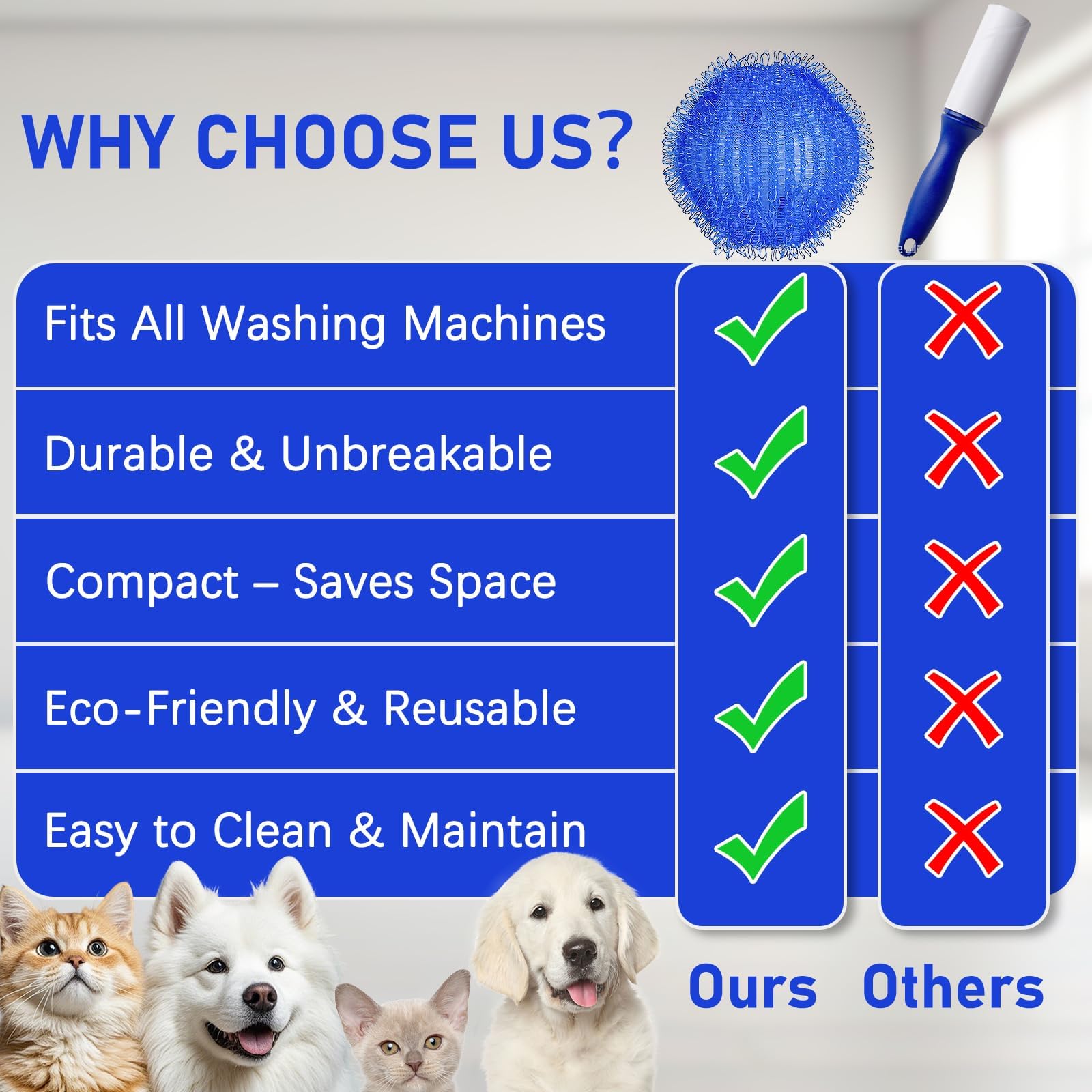 Hair remover balls used for laundry with safe design