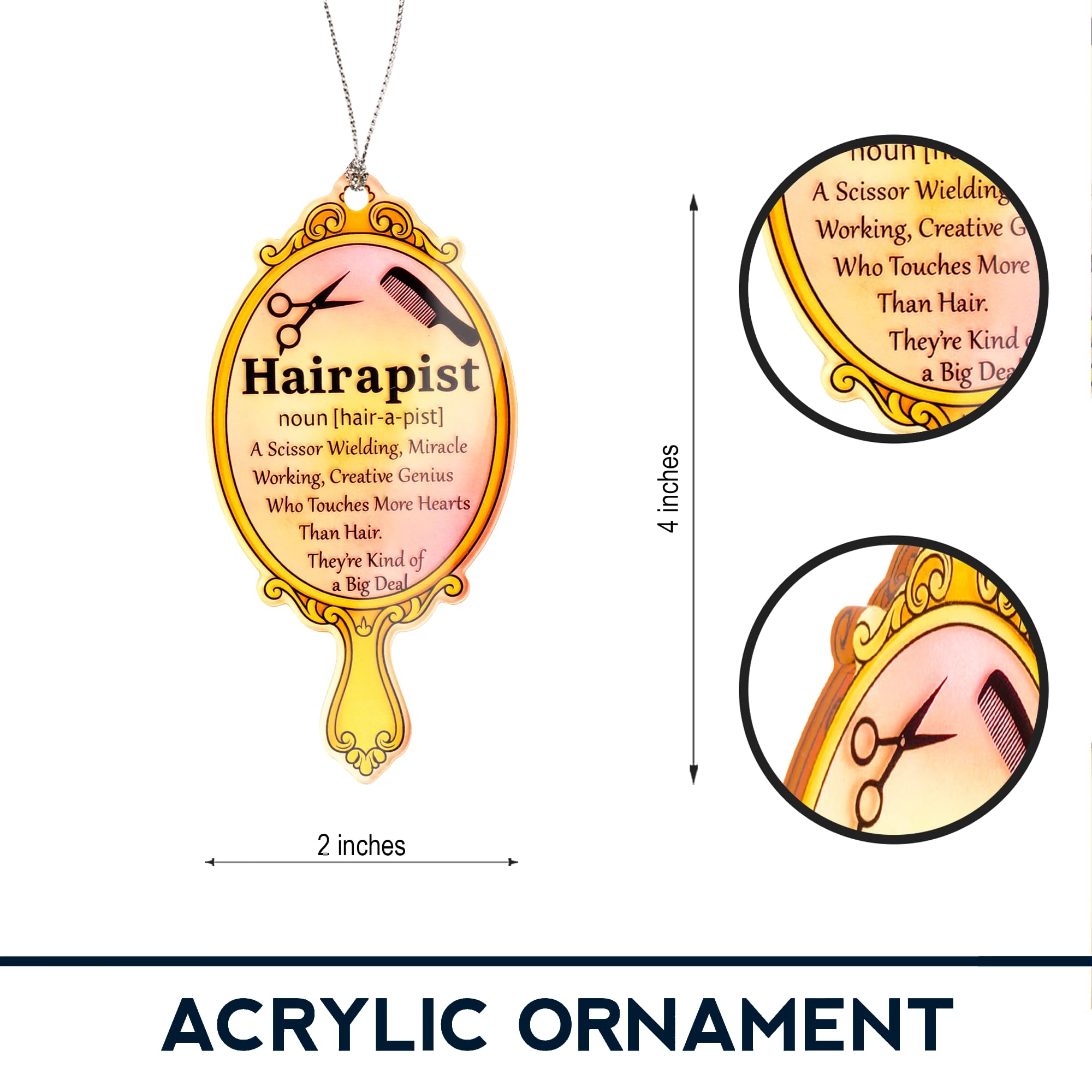Hairdresser Christmas ornament ready to gift packaging