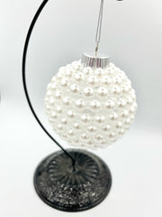 Oversized pearl ornament designed for tree garland and centerpiece use
