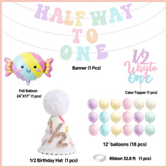 Pastel half birthday hat for baby girl