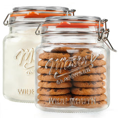 Half gallon mason jar with hinged lid and seal
