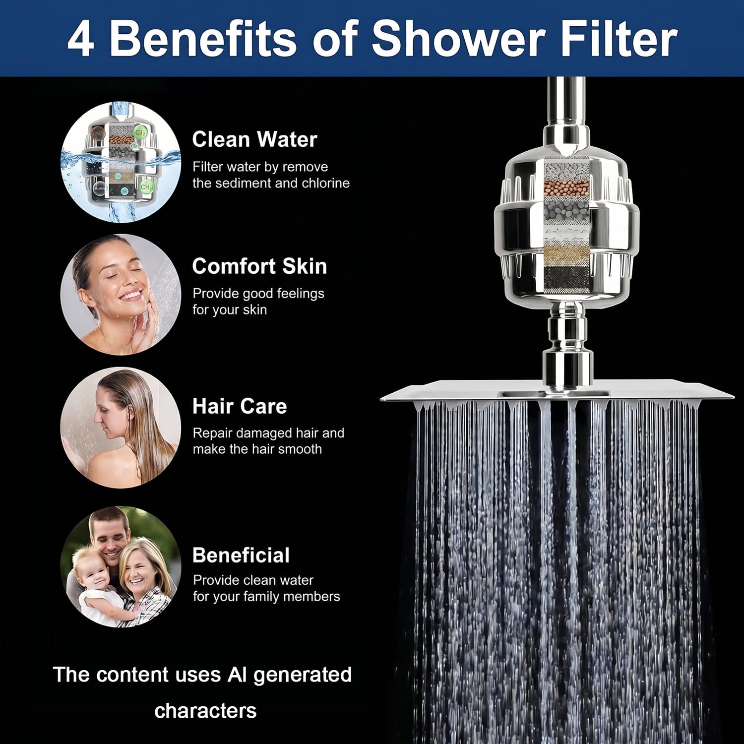 360 degree swivel rain shower head for adjustable angles