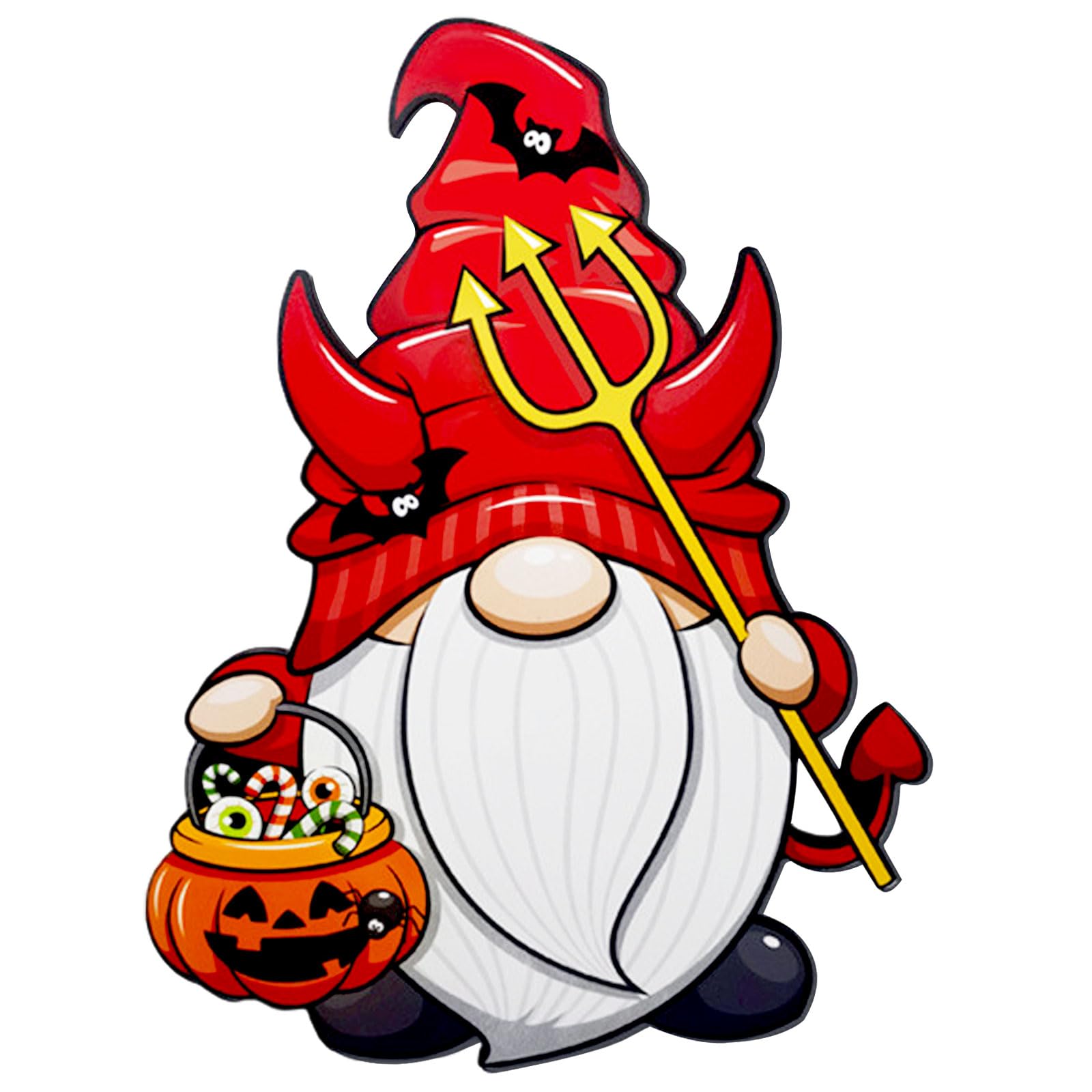 Halloween BOO door sign decor gnome with pumpkin on wooden plaque