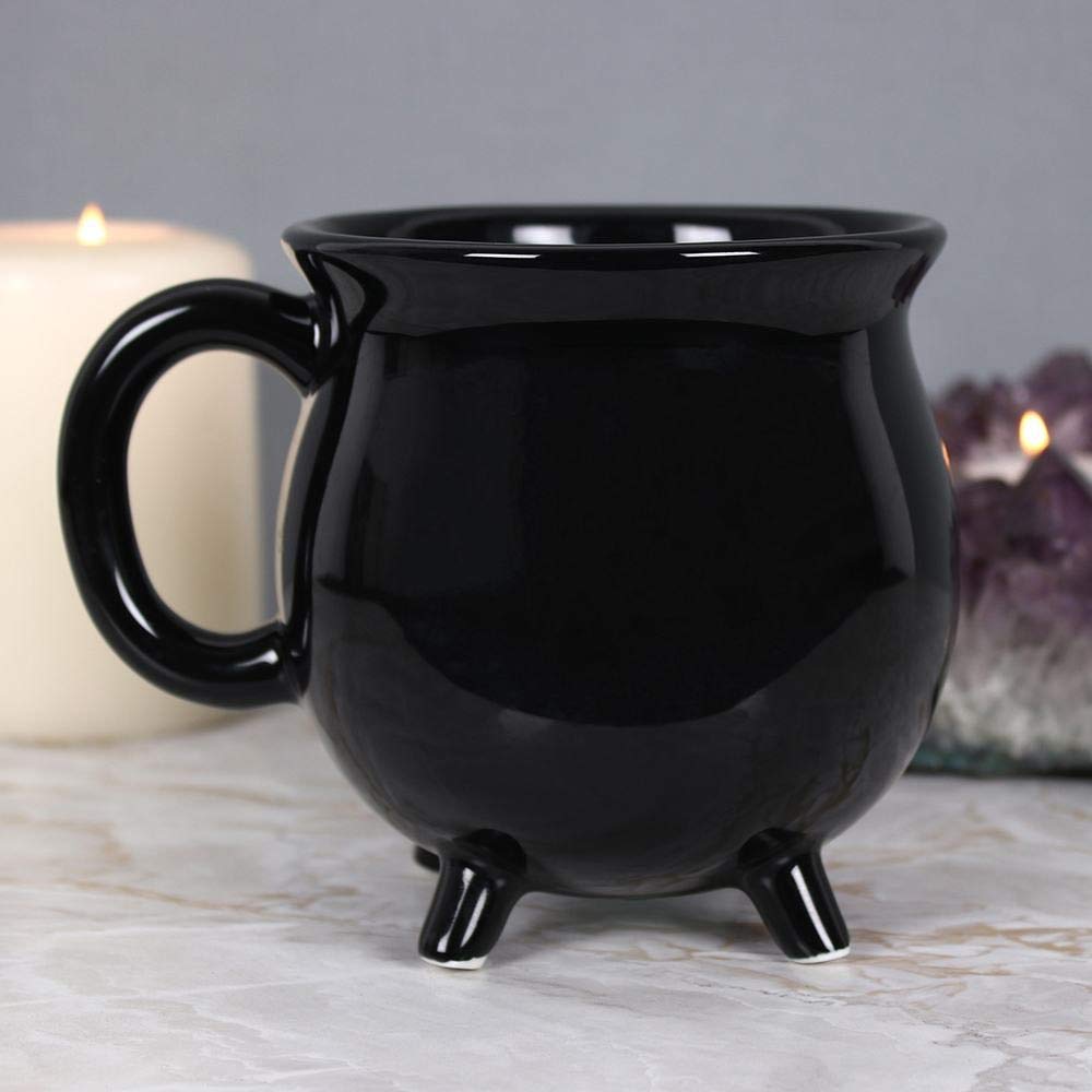 Halloween decor tabletop mug with Witch's Brew cauldron design
