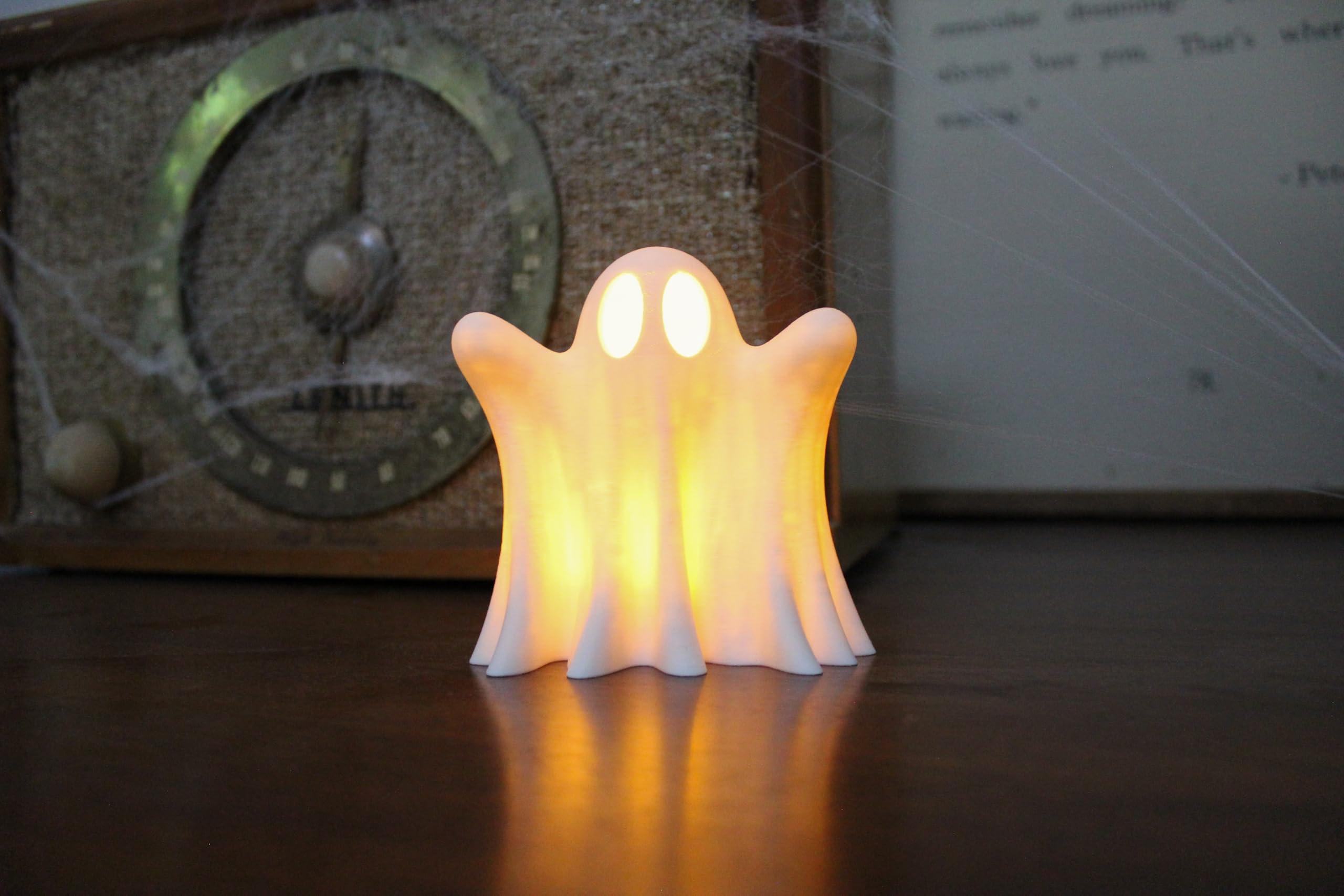Compact ghost tea light decor for party centerpiece