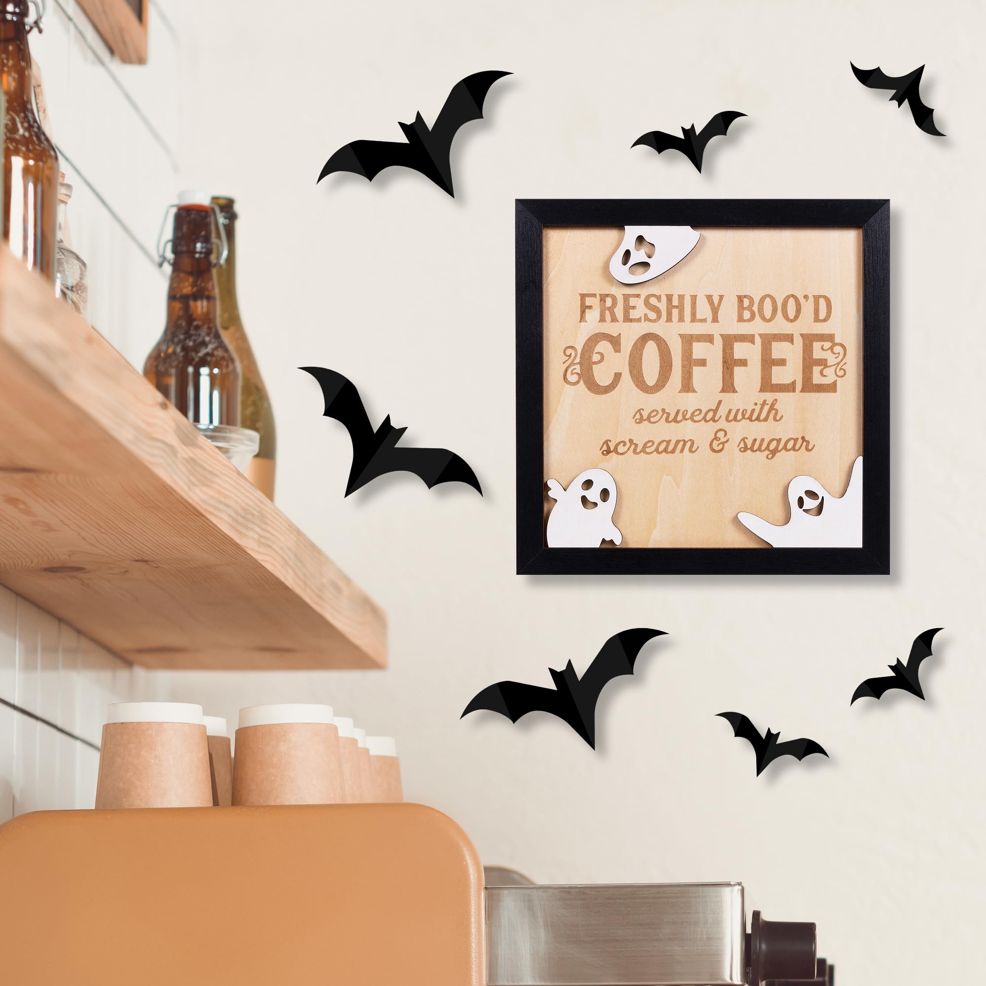Enchanted coffee bar wood sign for Halloween home decor