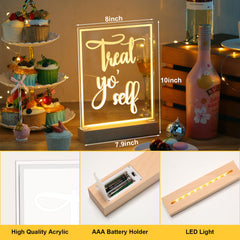 Halloween party sign displayed on tabletops
