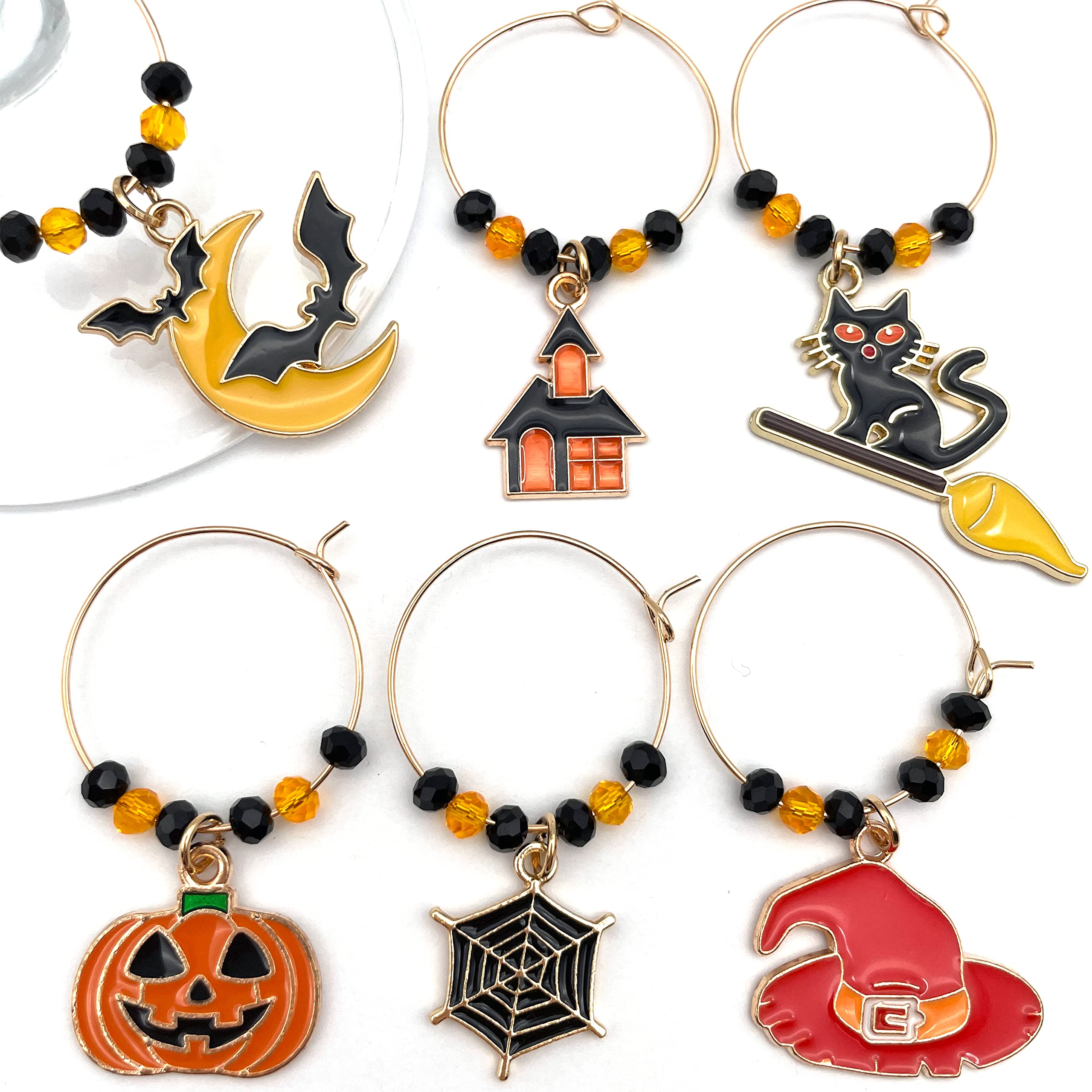 Spooky Halloween wine glass identifiers gift ready
