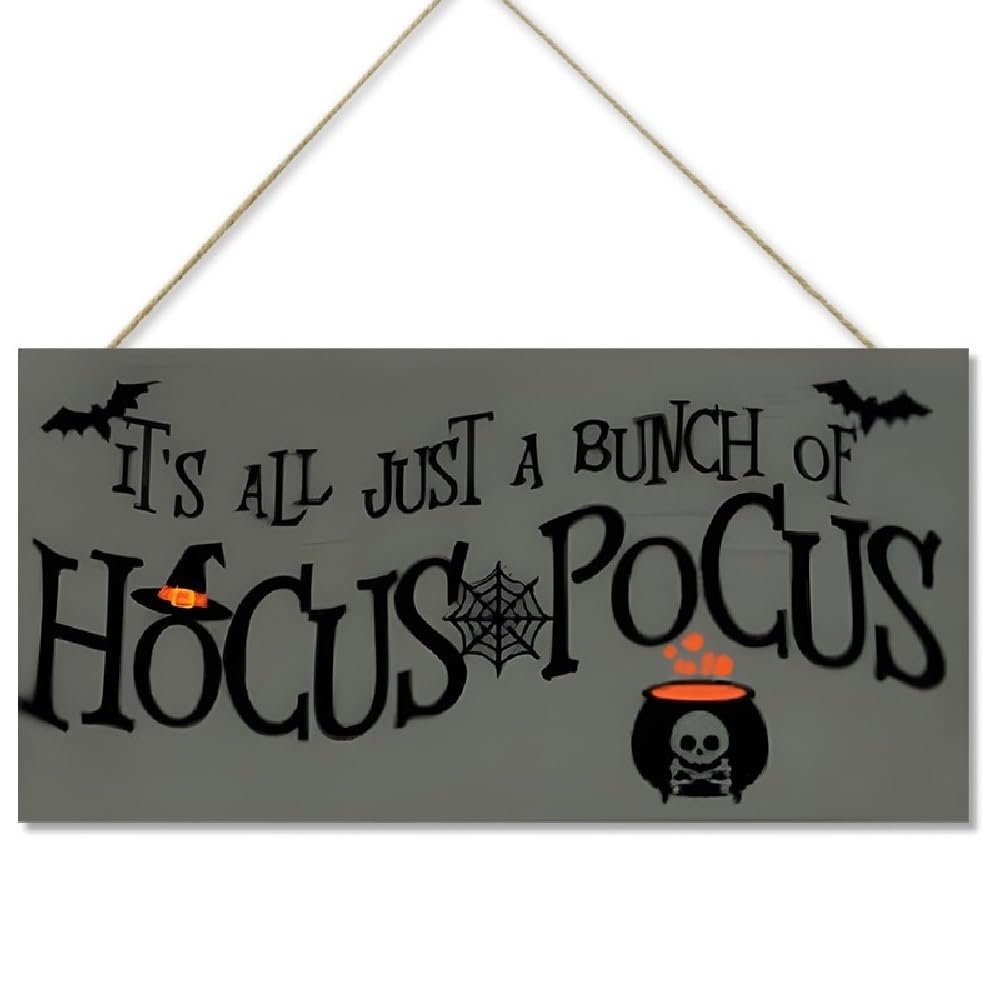 Halloween Wood Hanging Decor Hocus Pocus wooden door hanger sign for front door