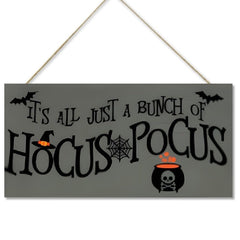 Halloween Wood Hanging Decor Hocus Pocus wooden door hanger sign for front door