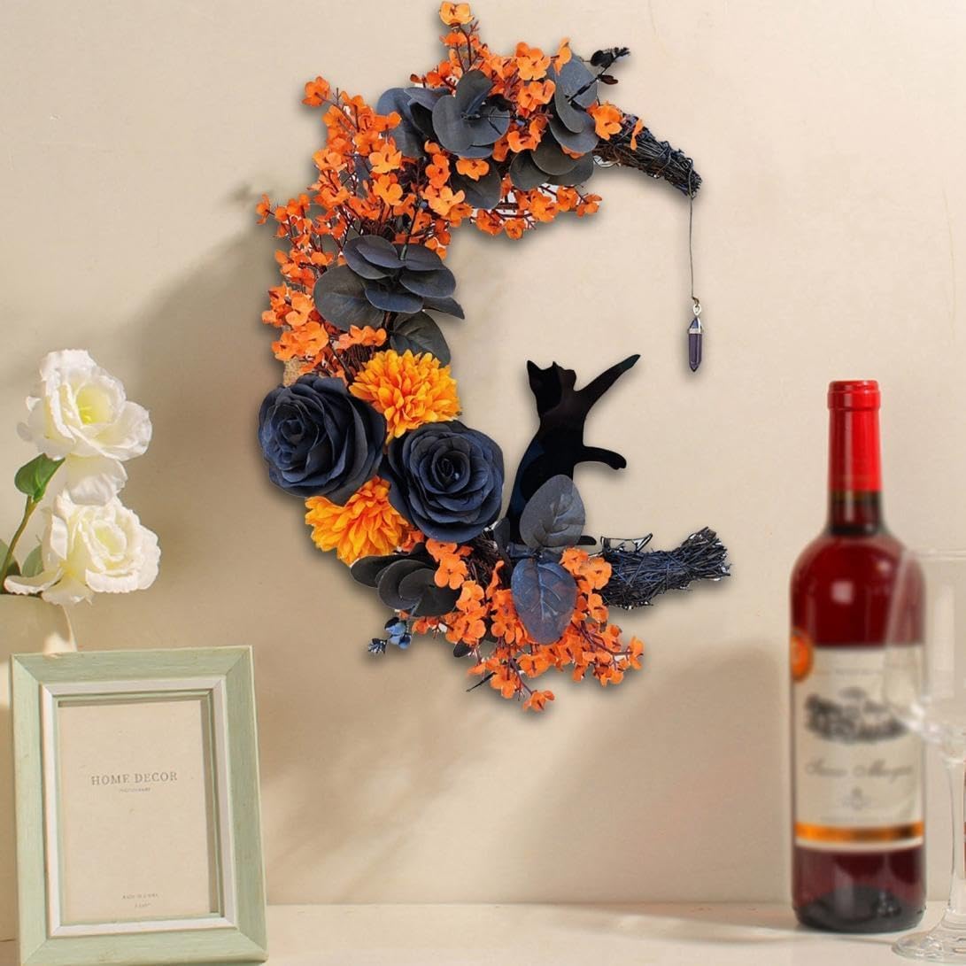 Halloween wreath signs for front door decorative decor