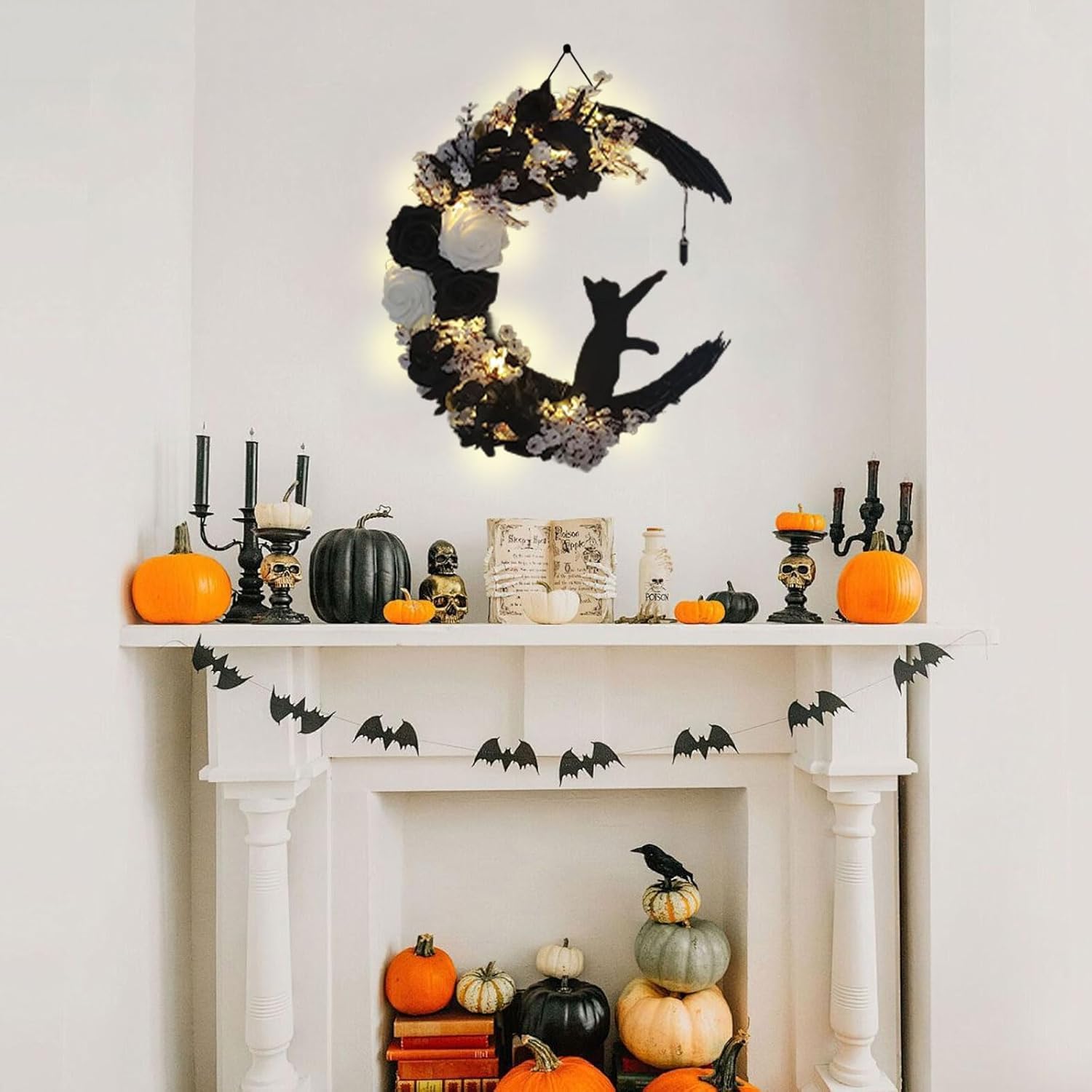 Not pre-lit wreath with separate lights option