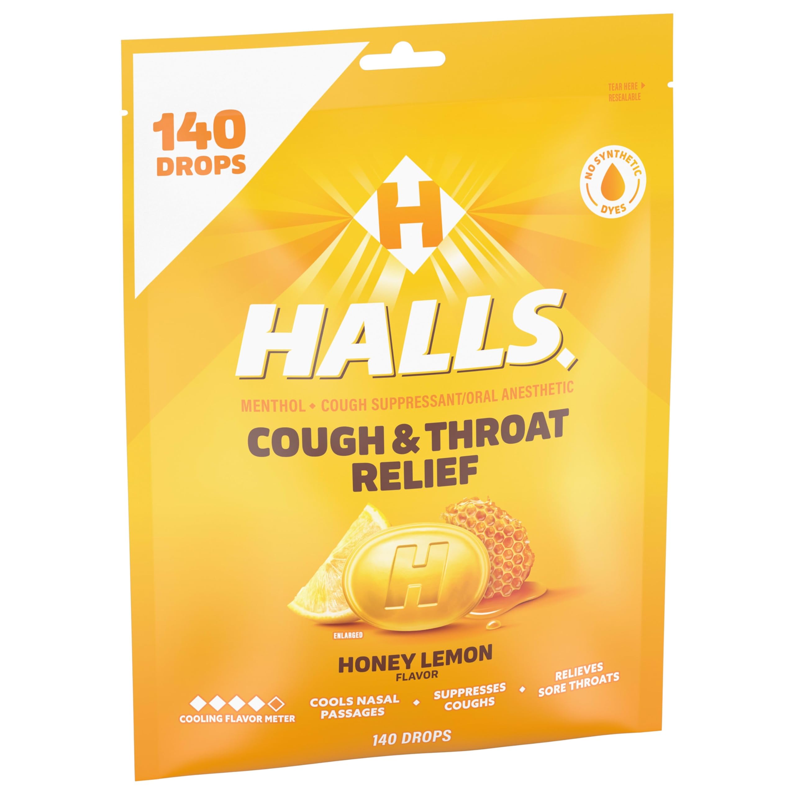 Halls cough drops for children close up