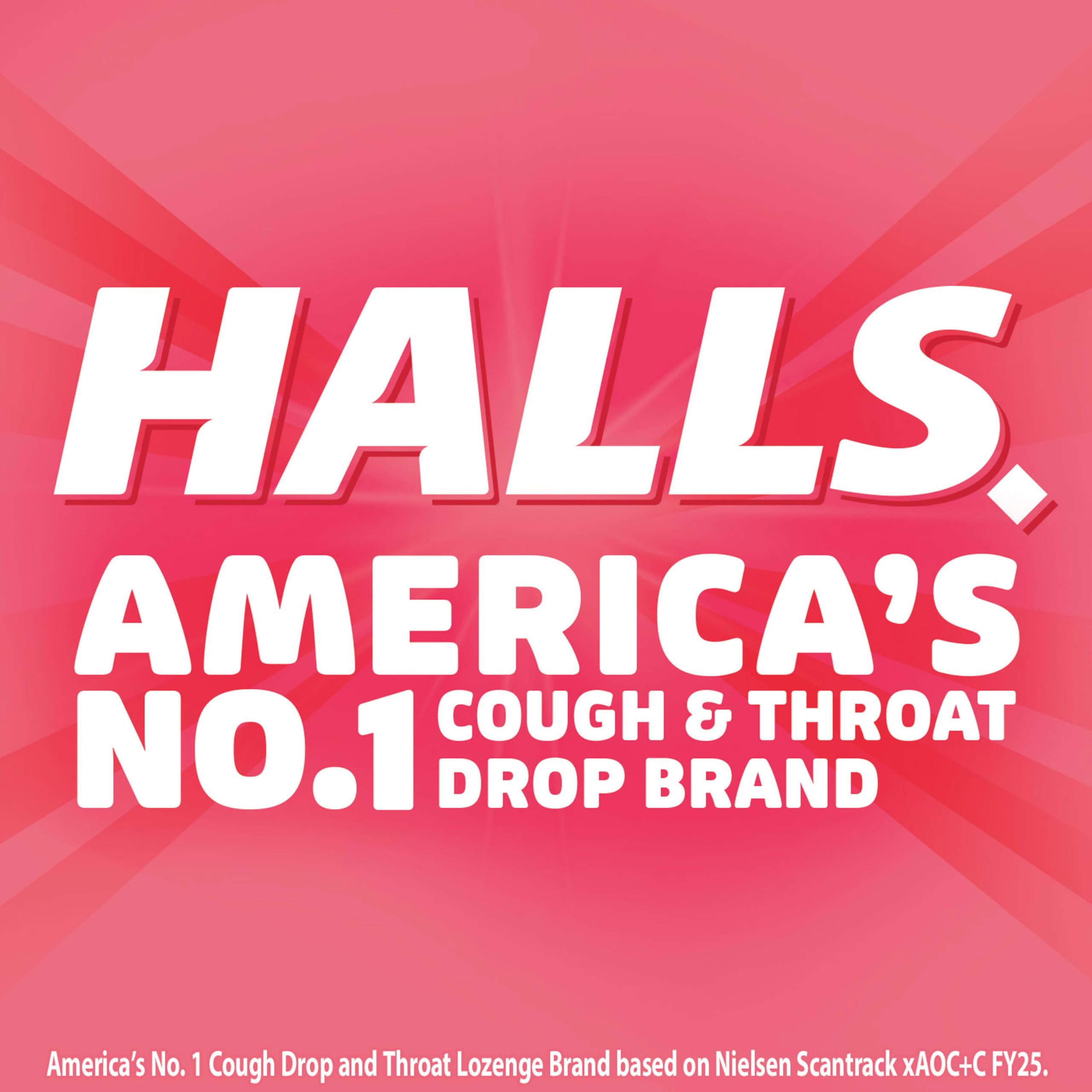 Creamy Strawberry flavor HALLS throat drops for sore throat relief