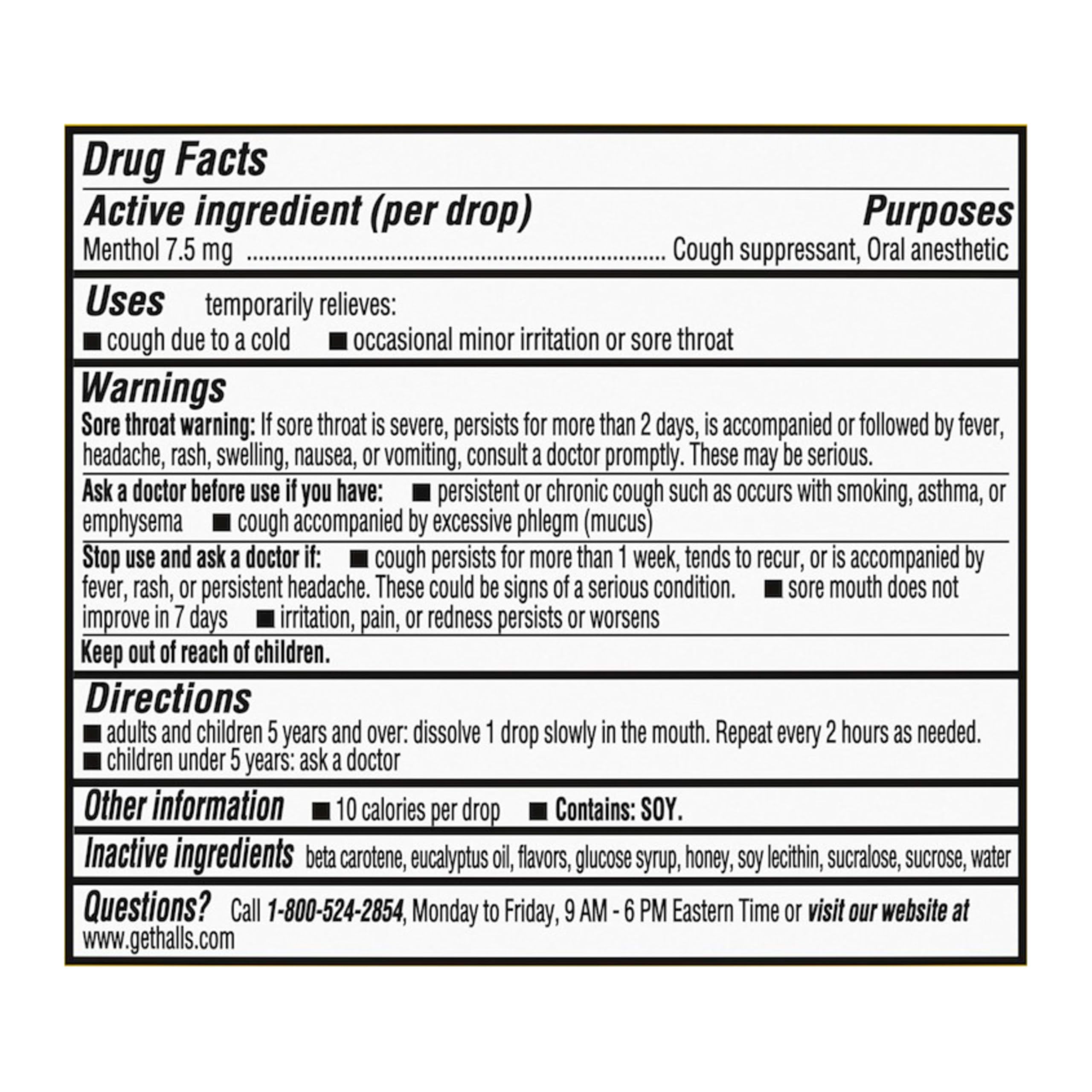 HALLS honey lemon cough drops 250 count bulk jar