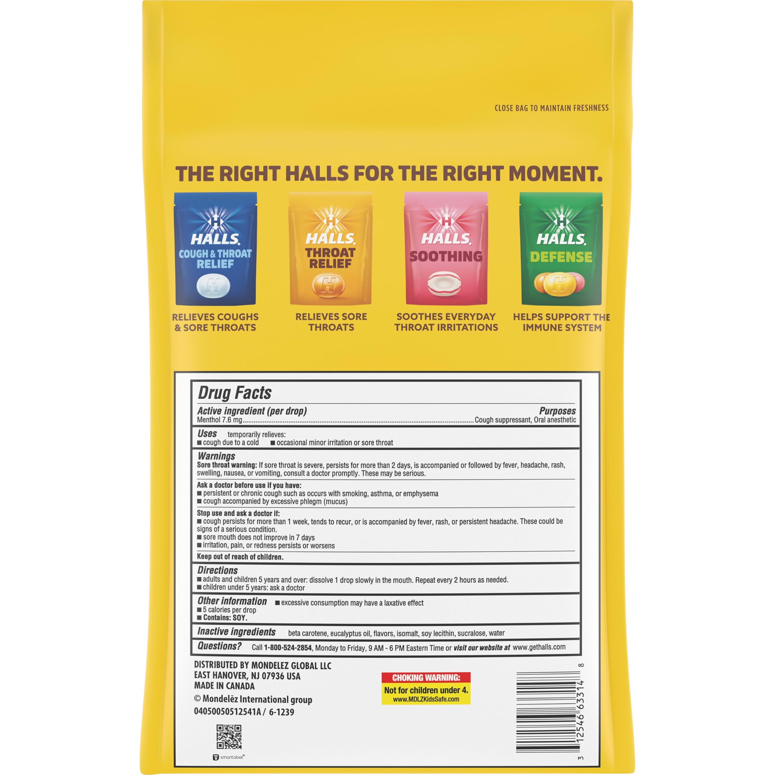 On the go bulk pack HALLS cough drops