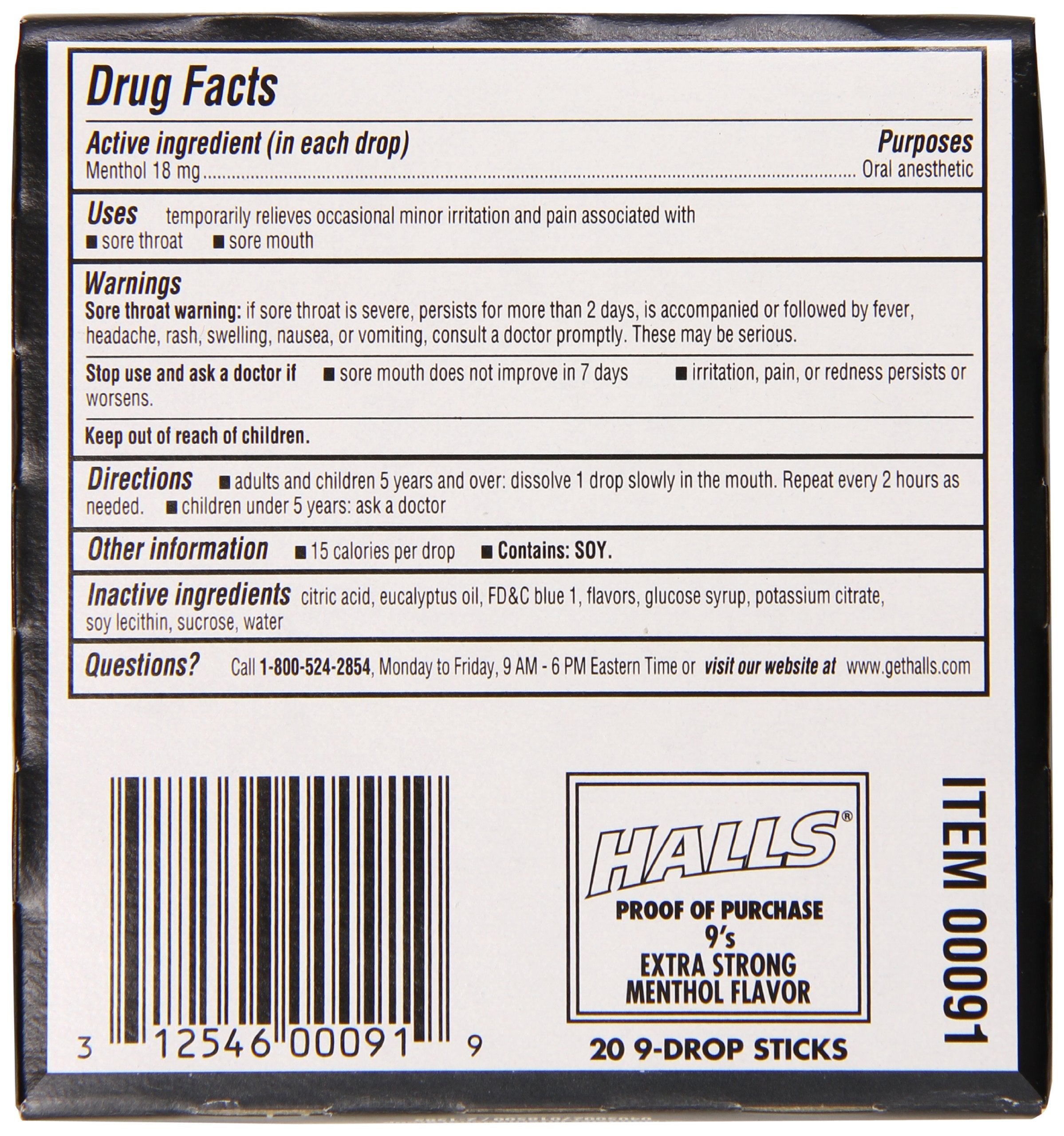 HALLS throat drops suitable for adults and children