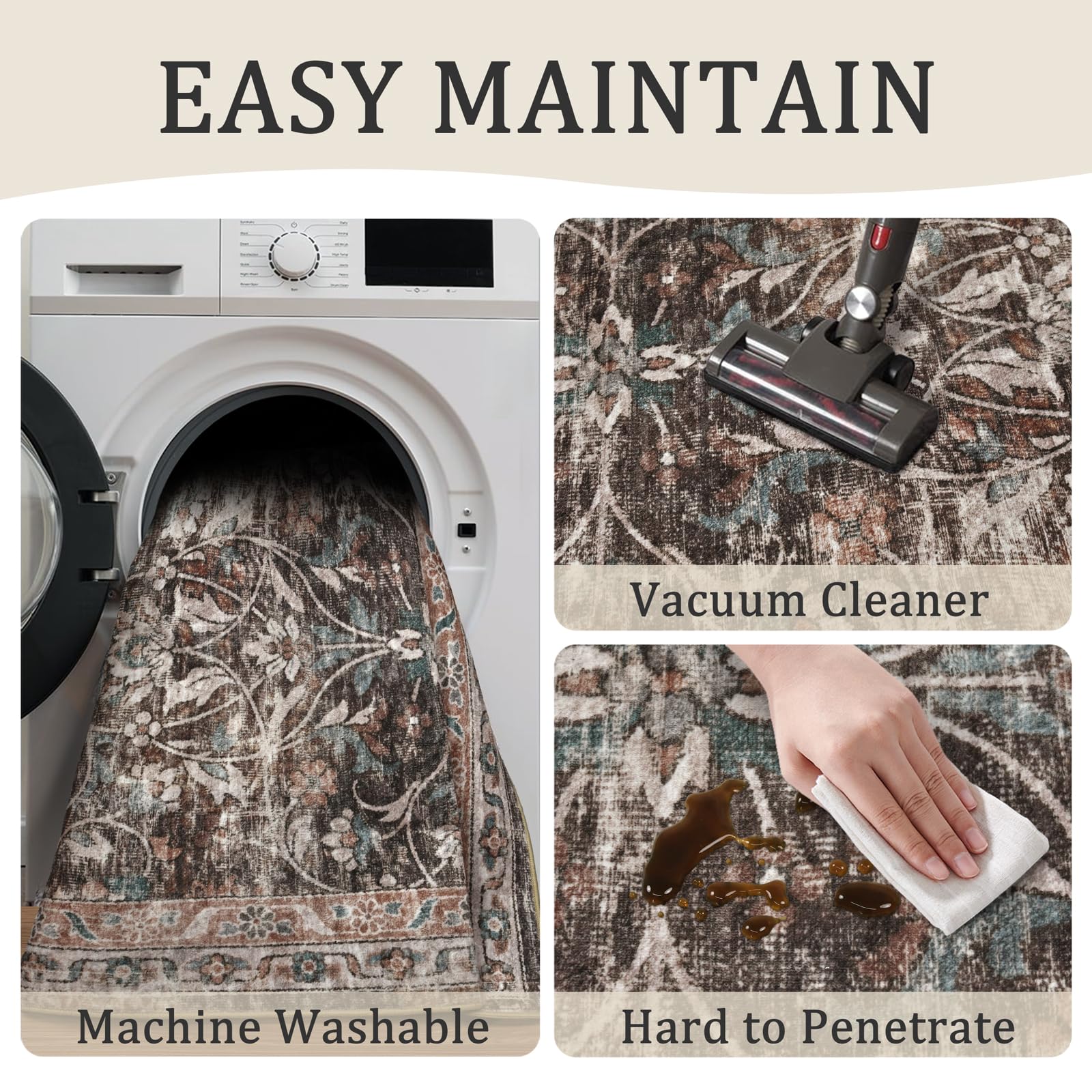 Soft 0.2 inch low pile rug easy to vacuum