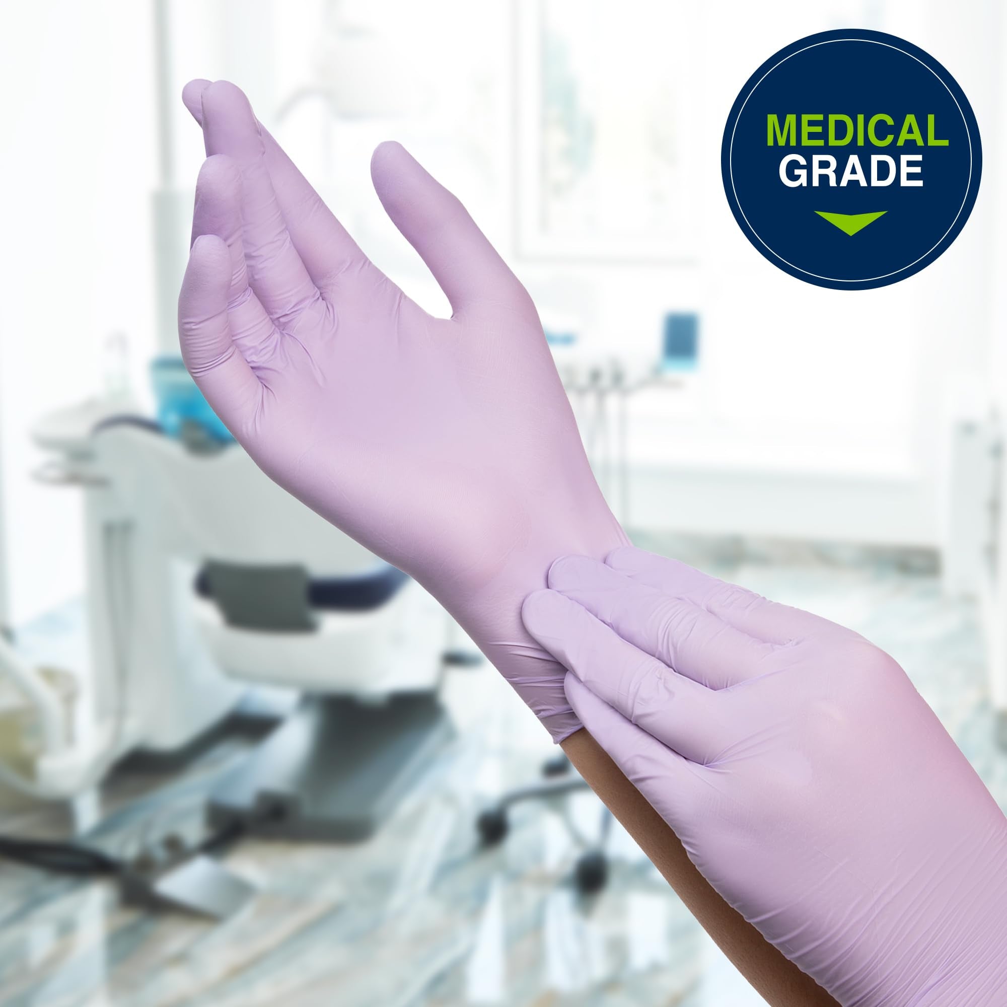 Textured fingertips improve grip for nitrile gloves