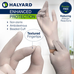 Powder free HALYARD Sterling SG nitrile exam gloves gray