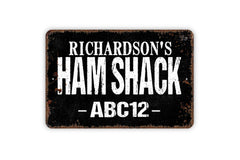 Ham Shack metal sign 8x12 inches front view