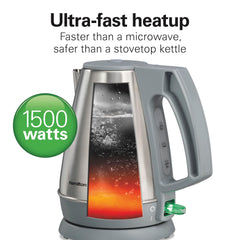 Model 41065 stainless steel electric kettle on base