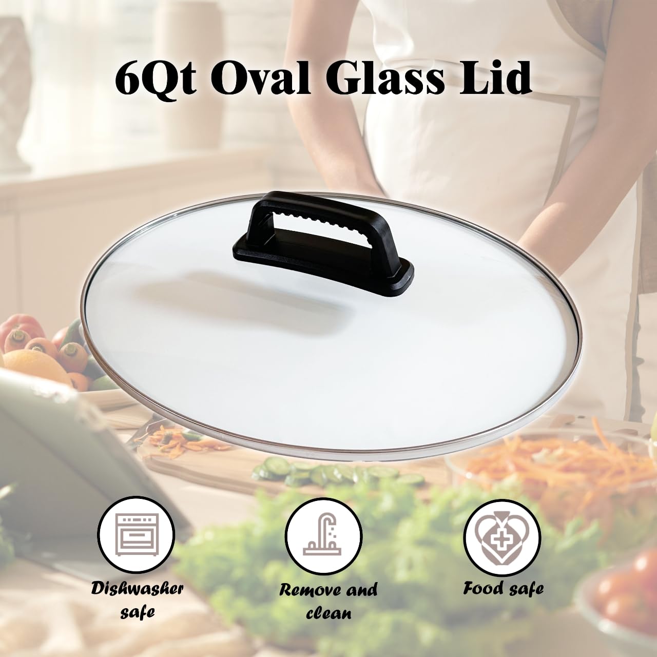 Hamilton Beach 6 quart oval glass lid replacement