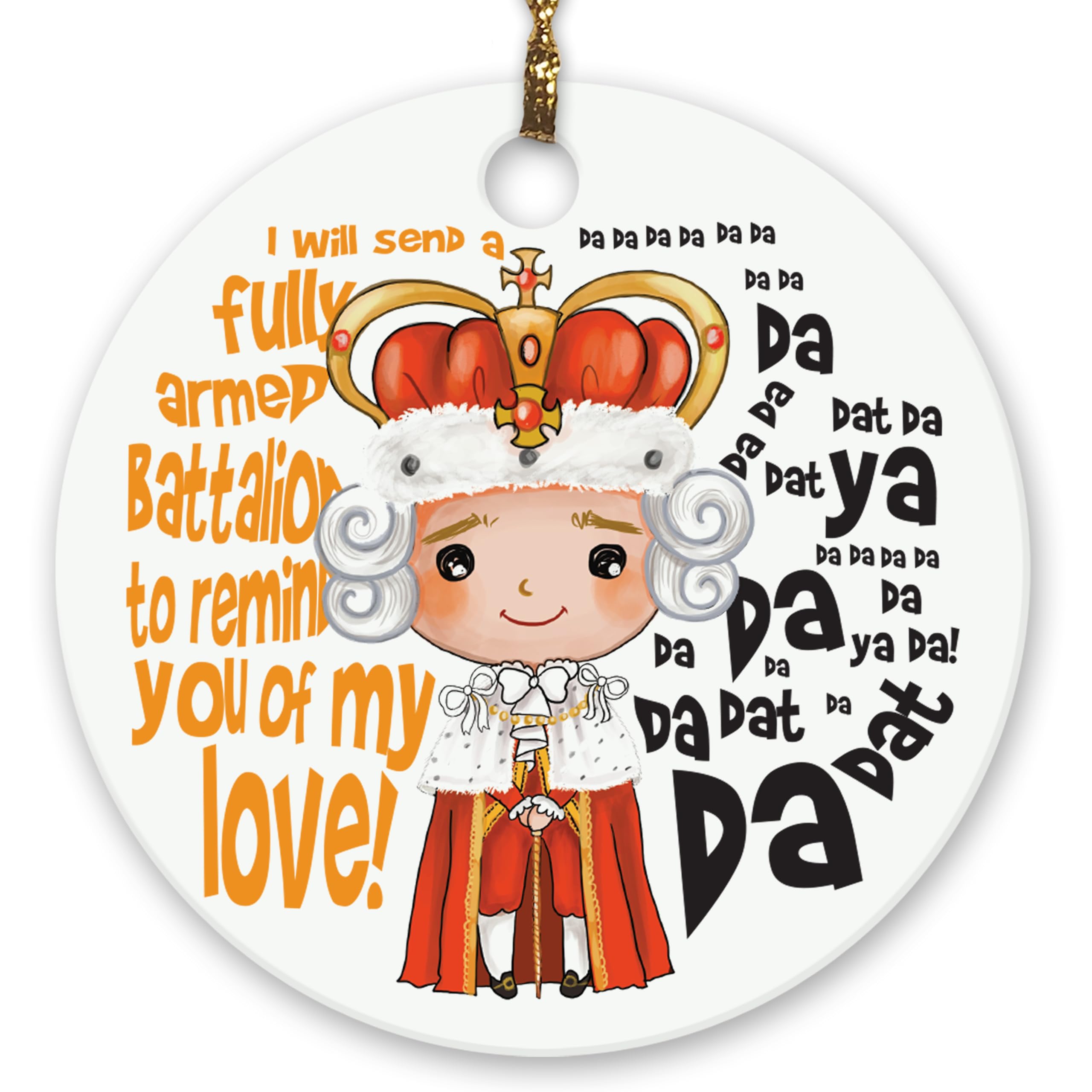 Hamilton King George 2020 Awesome Wow Ornament porcelain Christmas ornament closeup