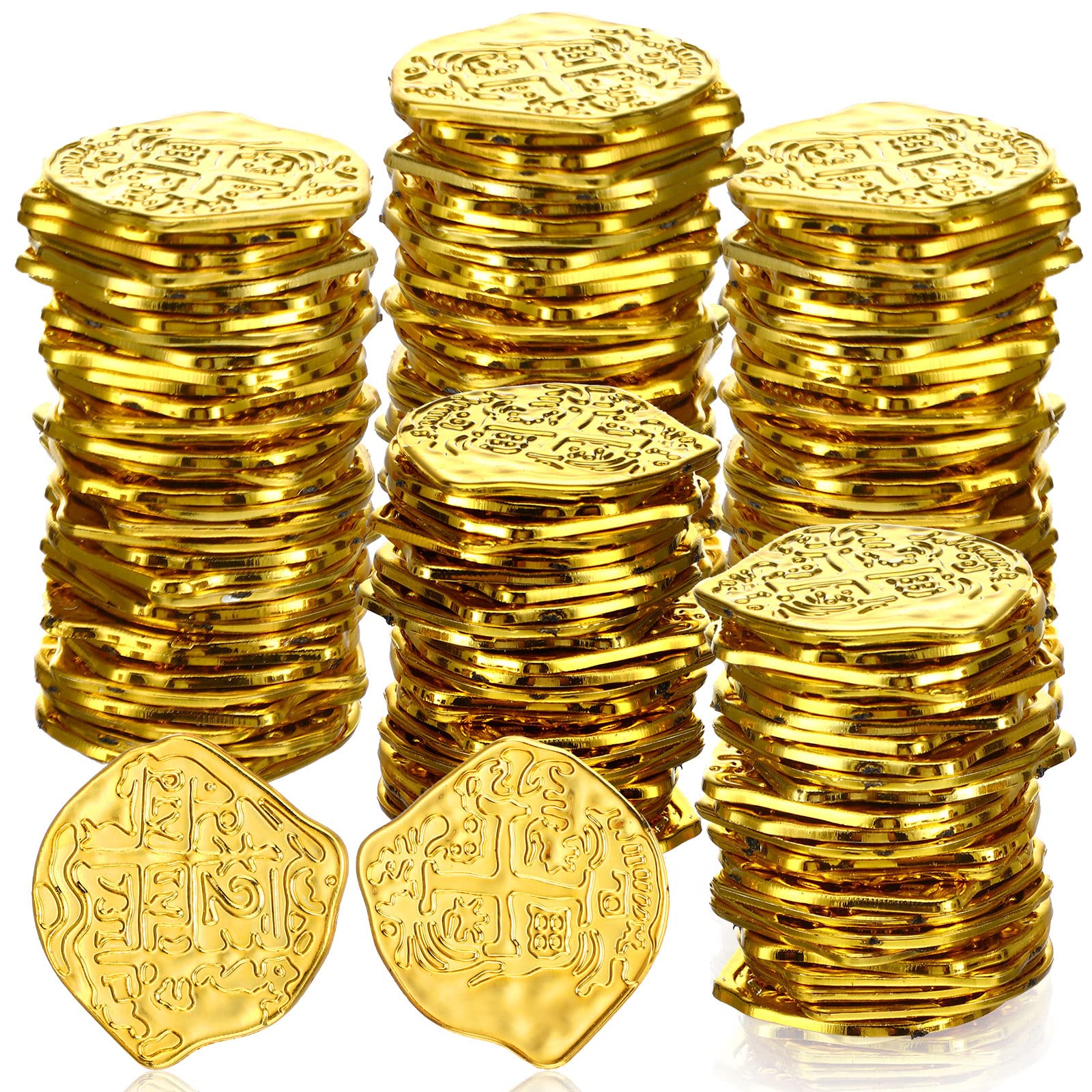 Hanaive 100 count gold plastic pirate coins