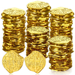 Hanaive 100 count gold plastic pirate coins