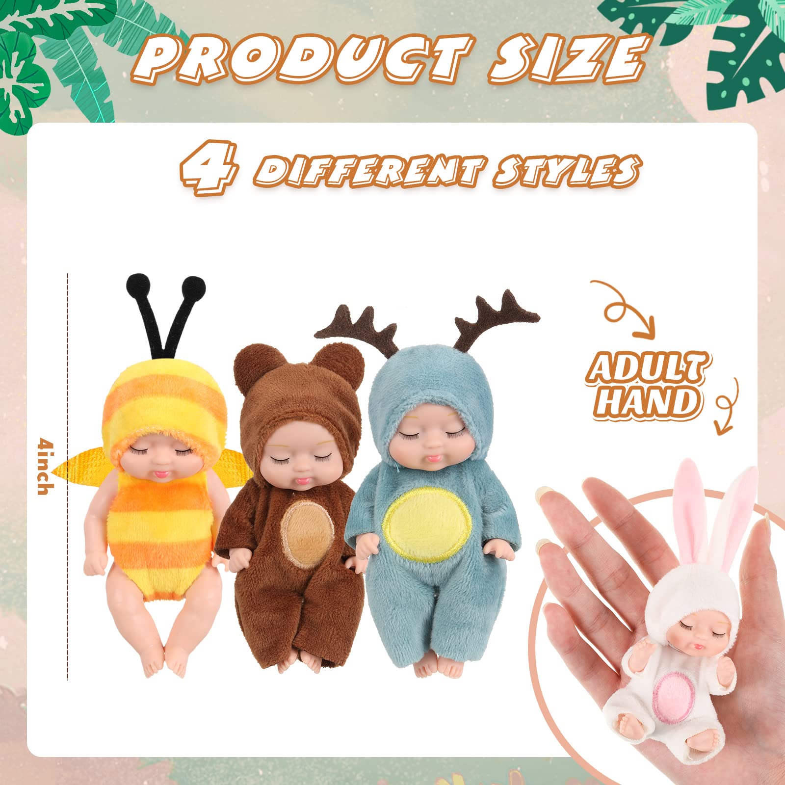 mini baby dolls four inch without clothes size reference