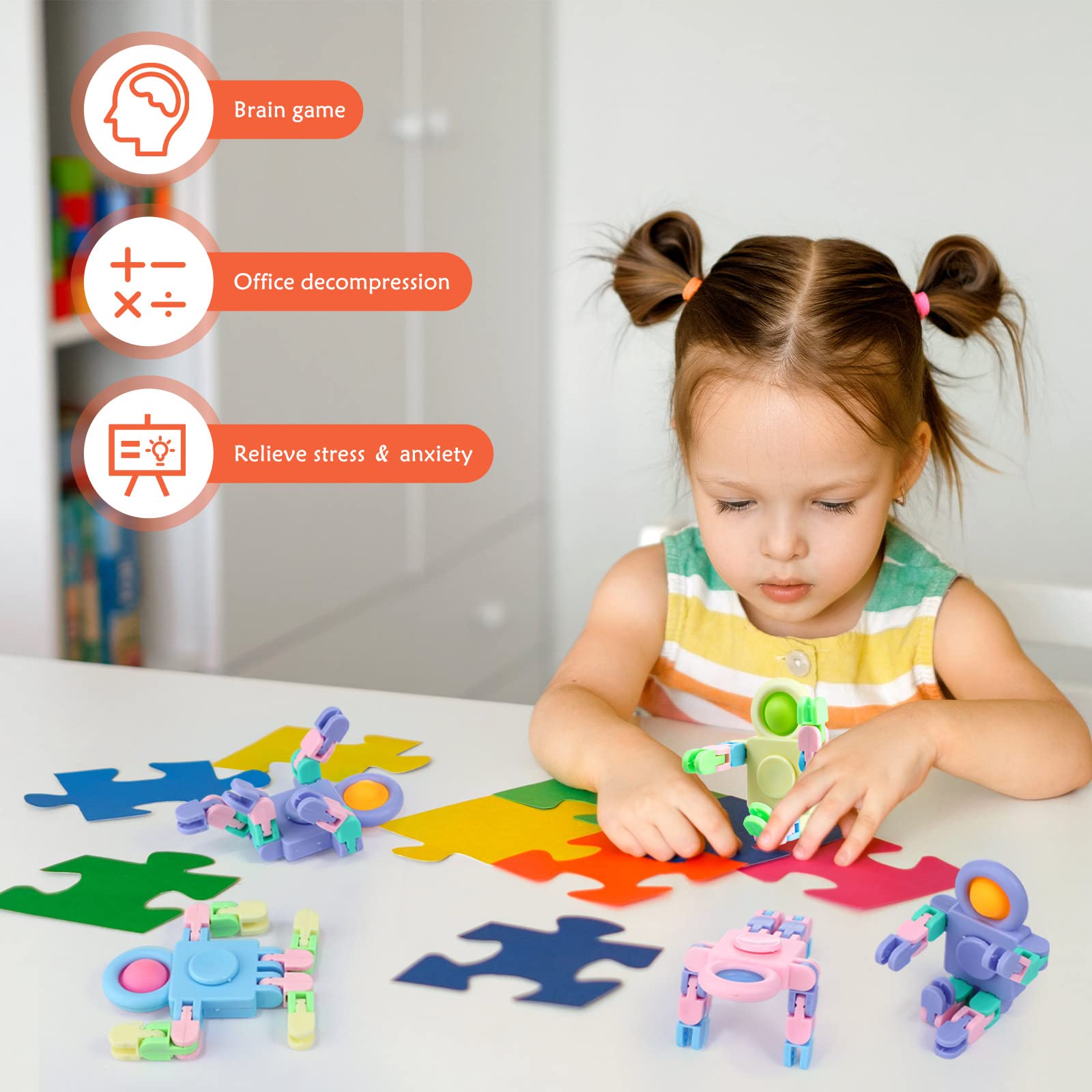Hanaive 24 Pcs Robot Fidget Spinner Toy party favors image