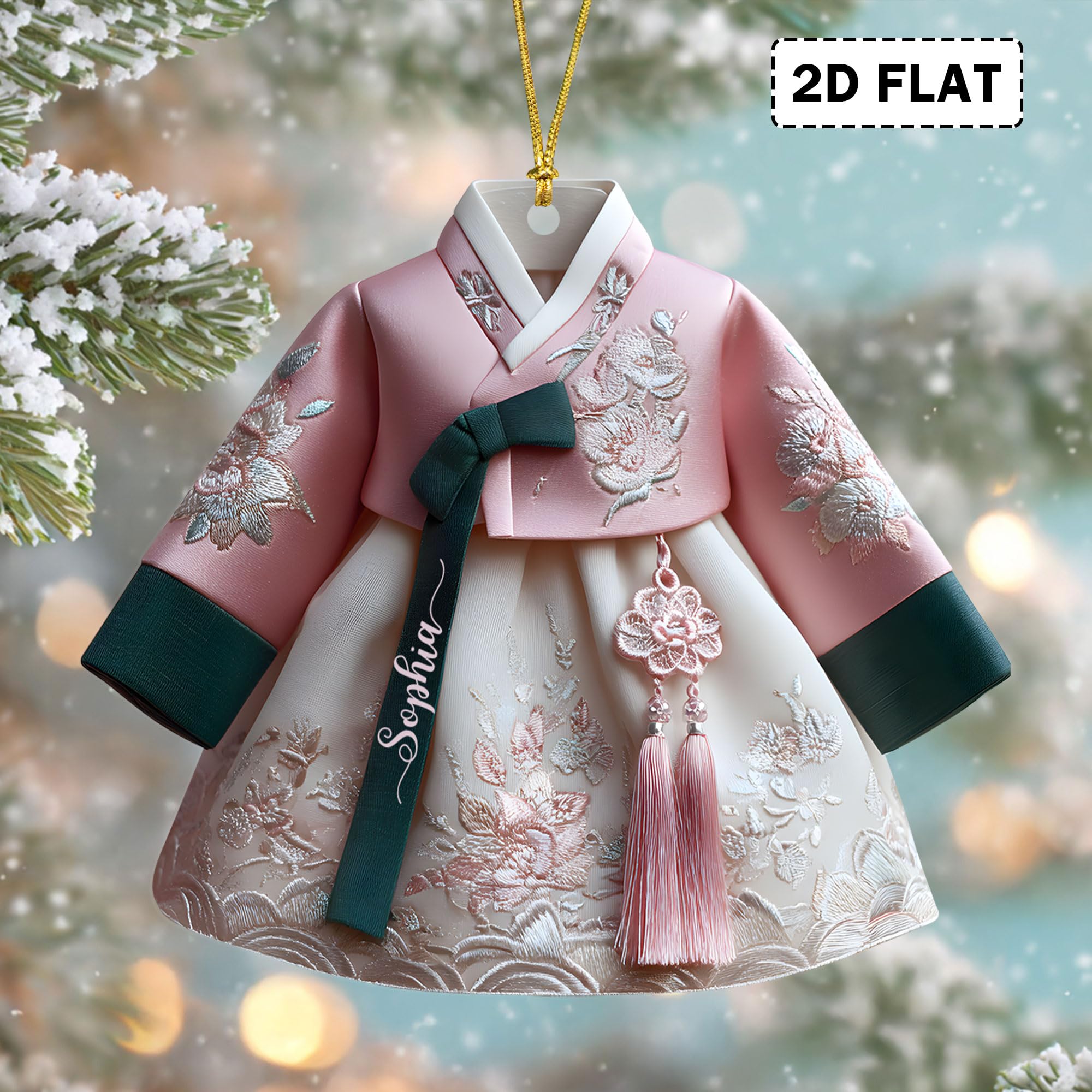 Hanbok acrylic ornament for Christmas tree decor