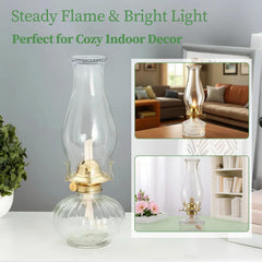 Hand blown glass chimney for oil lamp use