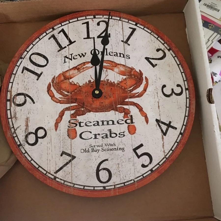 Wording customization on crab clock close up image