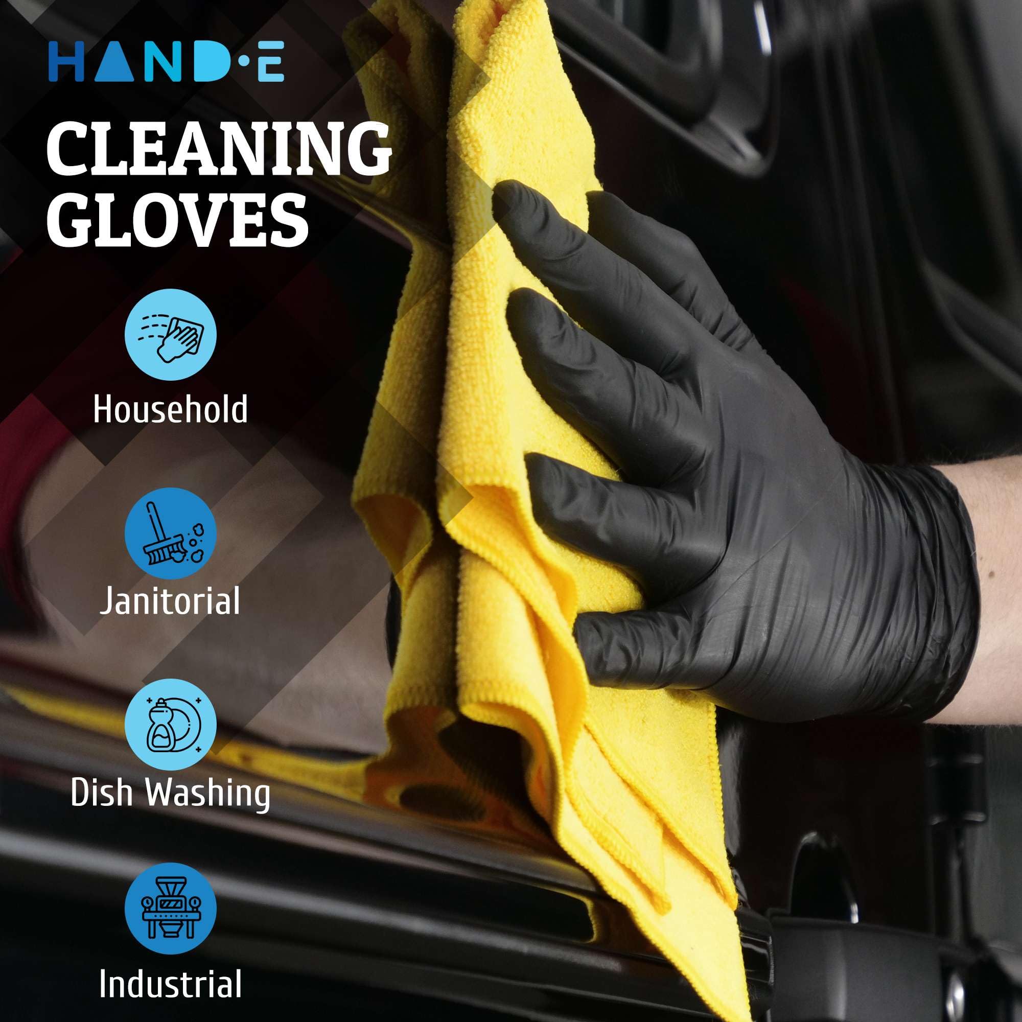 Beaded cuff black nitrile gloves suitable for extended wear