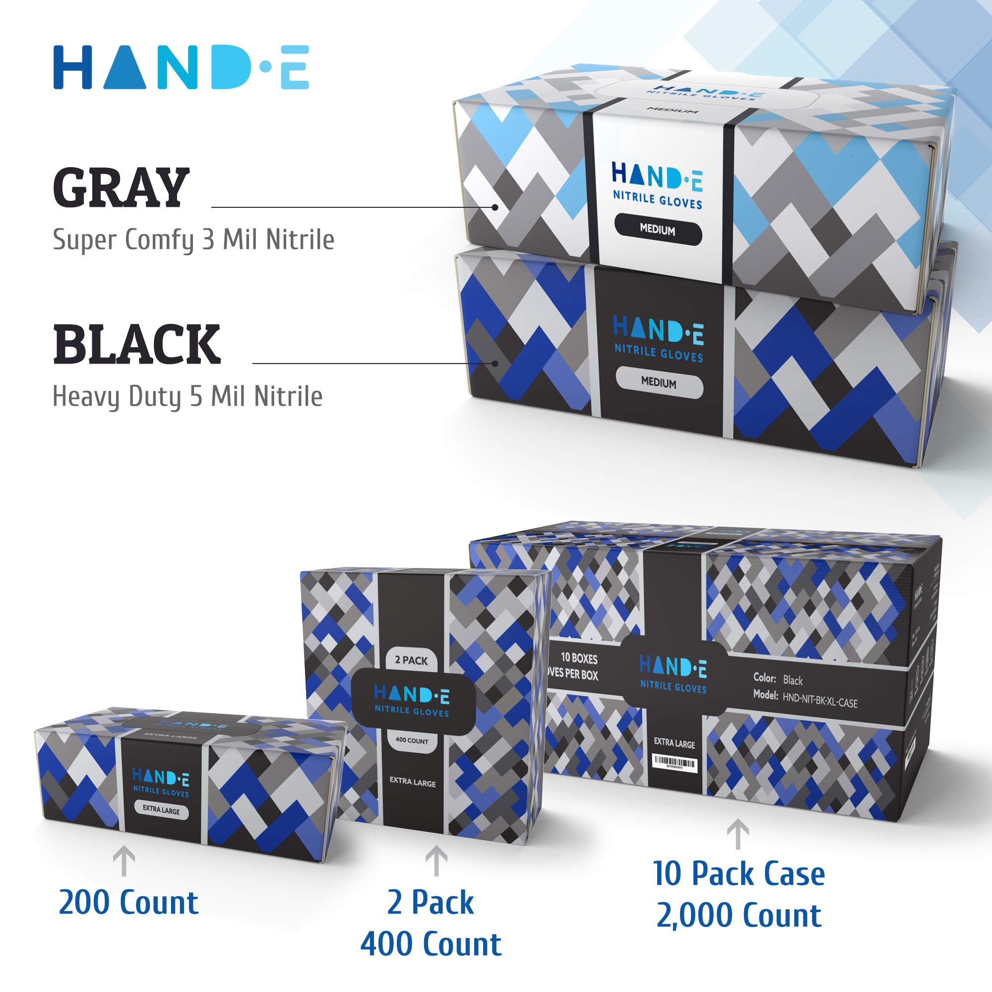 Hand-E Touch black nitrile gloves for mechanics and crafts