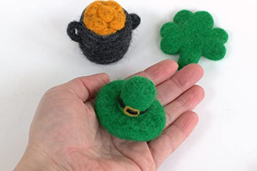 100 percent wool hand felted ornament pot of gold detail