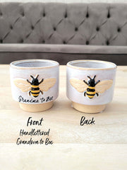Hand lettered grandmother bee planters description