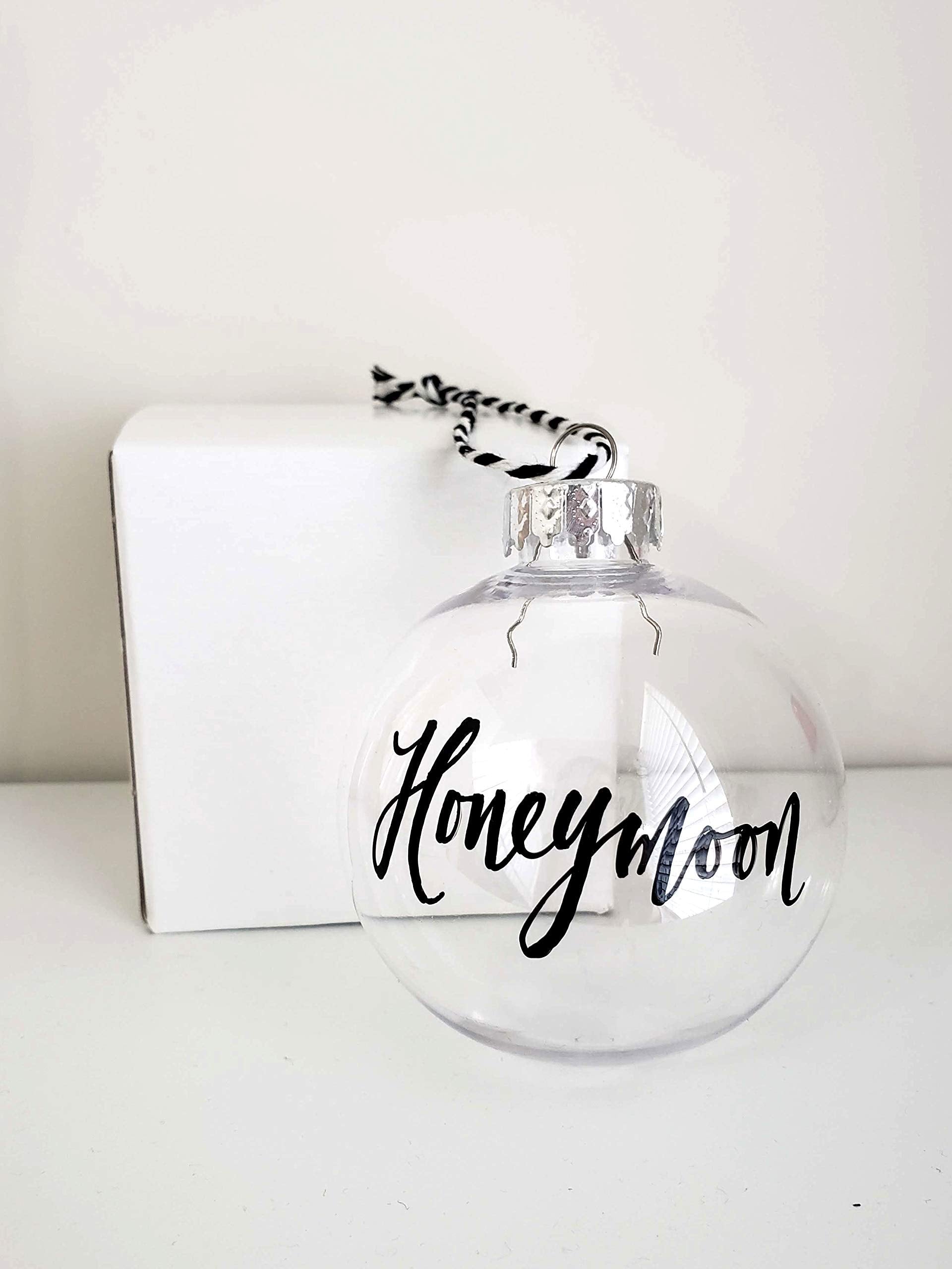 Individually hand lettered ornament in small batches