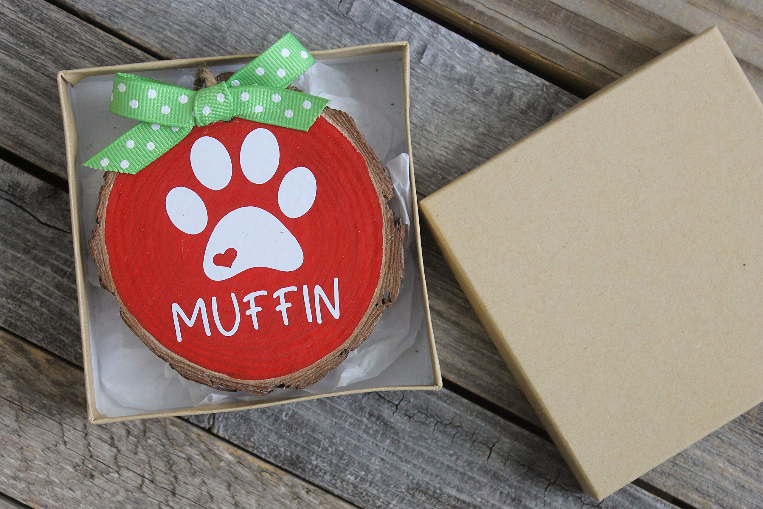 Hand-painted background wood slice ornament with jute hanger
