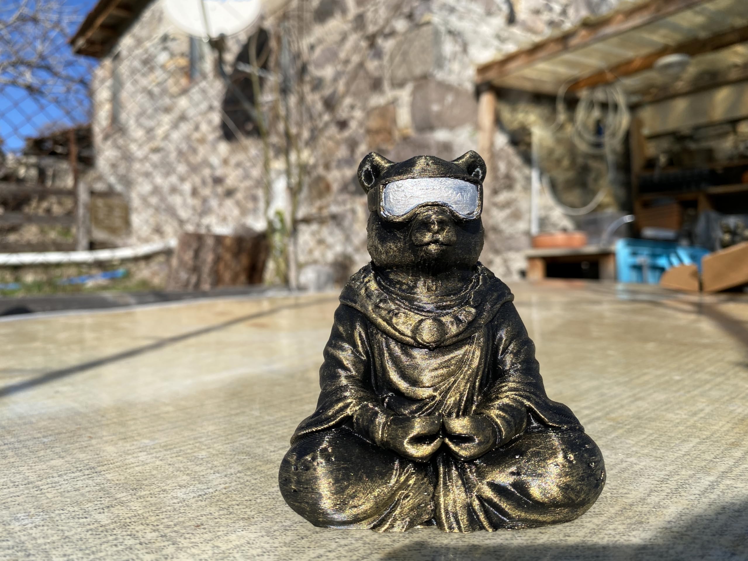 Hand-painted bear figurine with detailed finish